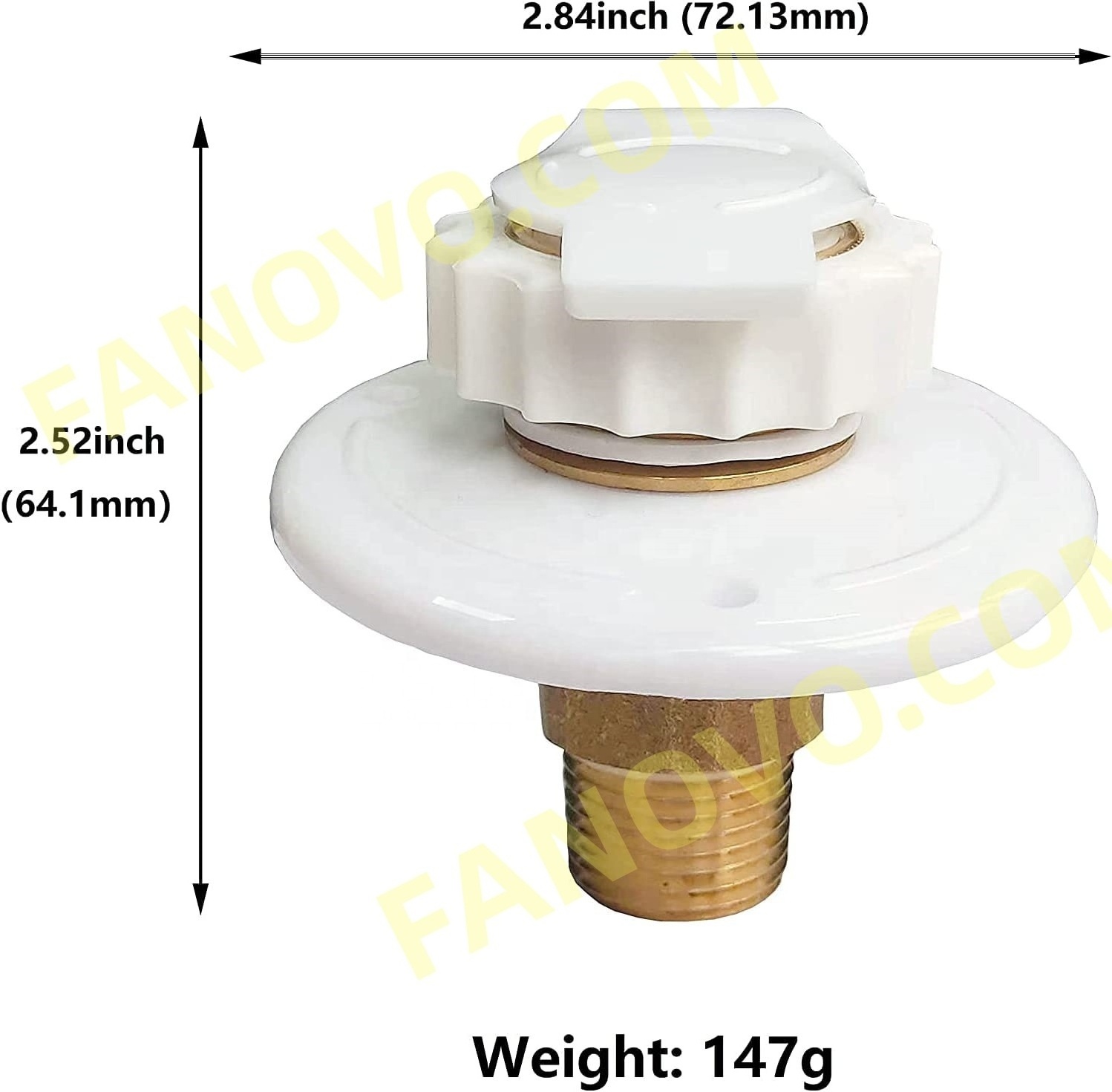 3/4 NH Female to 1/2 NPT Male RV White city water fill inlet Flange brass  Check valve for RV Marine Camper