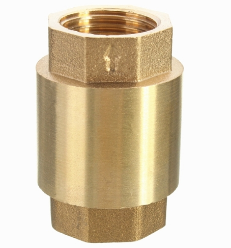 1/2 Inch NPT Vertical In-Line Spring Loaded Brass Check Valve