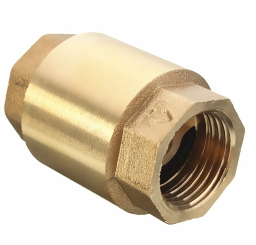 1/2 Inch NPT Vertical In-Line Spring Loaded Brass Check Valve