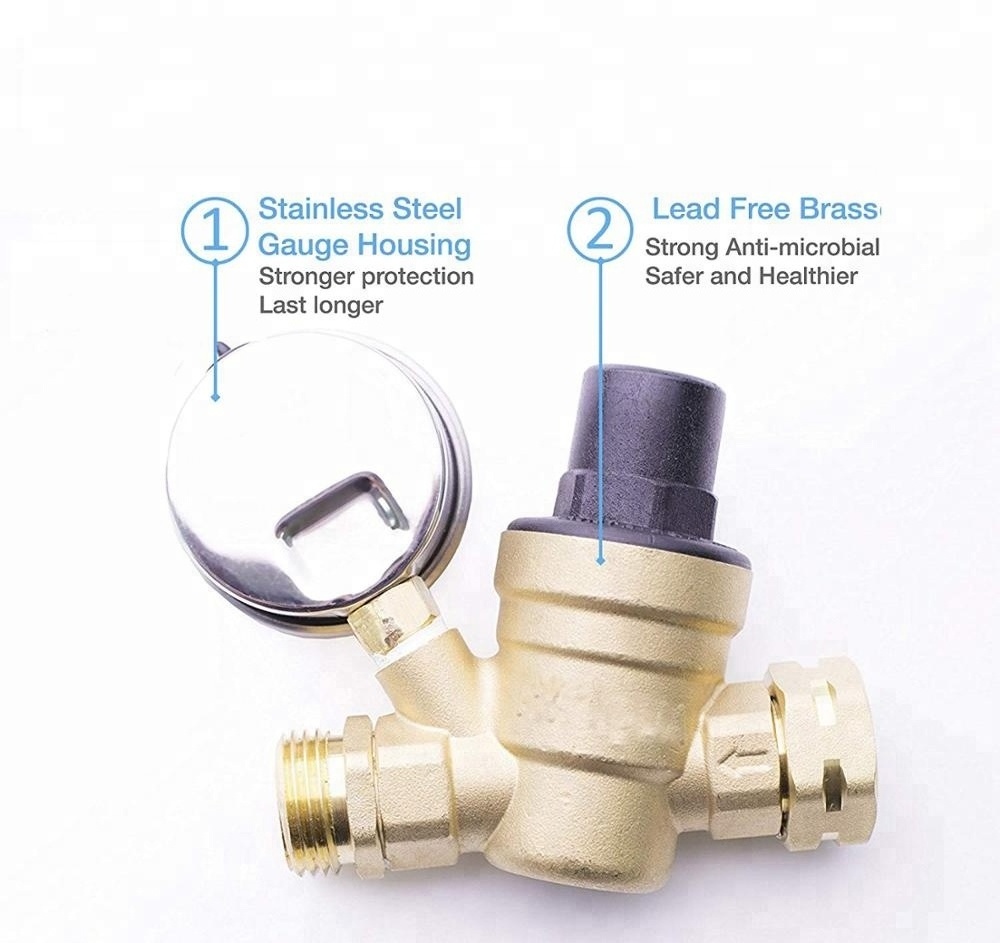 3/4'' Brass Lead-Free Adjustable Water Pressure Regulator Valve