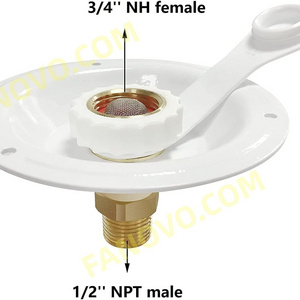 Brass  1/2" NPT  Male Connection RV White City Water Fill Inlet FlangeRegulator Check Valve