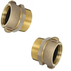 2-1/2" NST (NH) Female x 3" NPT Male Brass Fire Equipment Swivel Suction Adapter with Screen and Rocker Lug