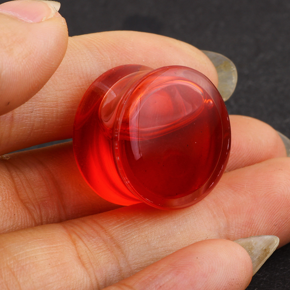 Wholesales Acrylic Red Blood  Liquid Flared Ear Tunnels Ear Plugs  6-20mm Expander Stretcher Gauges Piercing Body Jewelry