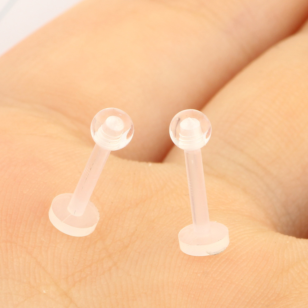 16G Clear Acrylic UV Belly Button Rings Nose Eyebrow Lip Ring Bar Industrial Barbell Ear Piercing Body Jewelry