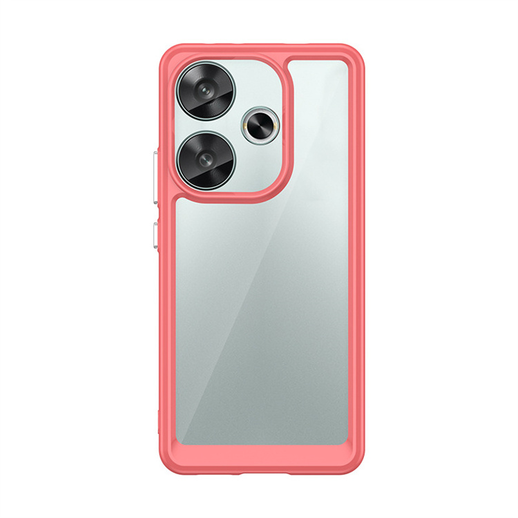 Hard Clear Case For  Xiaomi Redmi Turbo 3/Poco F6/Poco F6 Pro Space acrylic Crystal Metal Button Soft TPU Shockproof phone case