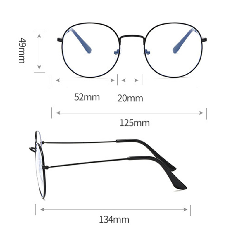 2023 New Fashion Antiradiation Eye Glasses Frames Optical Vintage Round Blue Light Glasses For Men