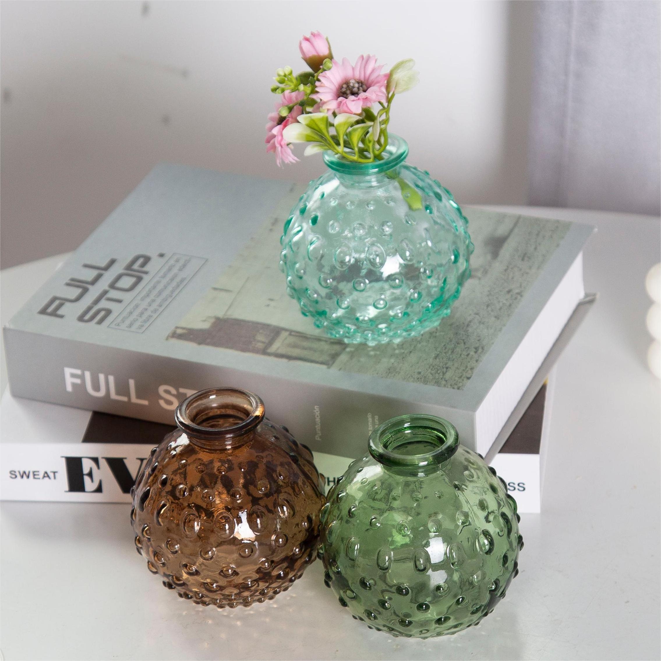 Stocked Modern Simple Round Small Wedding Transparent Home Decor Glass Flower Vase