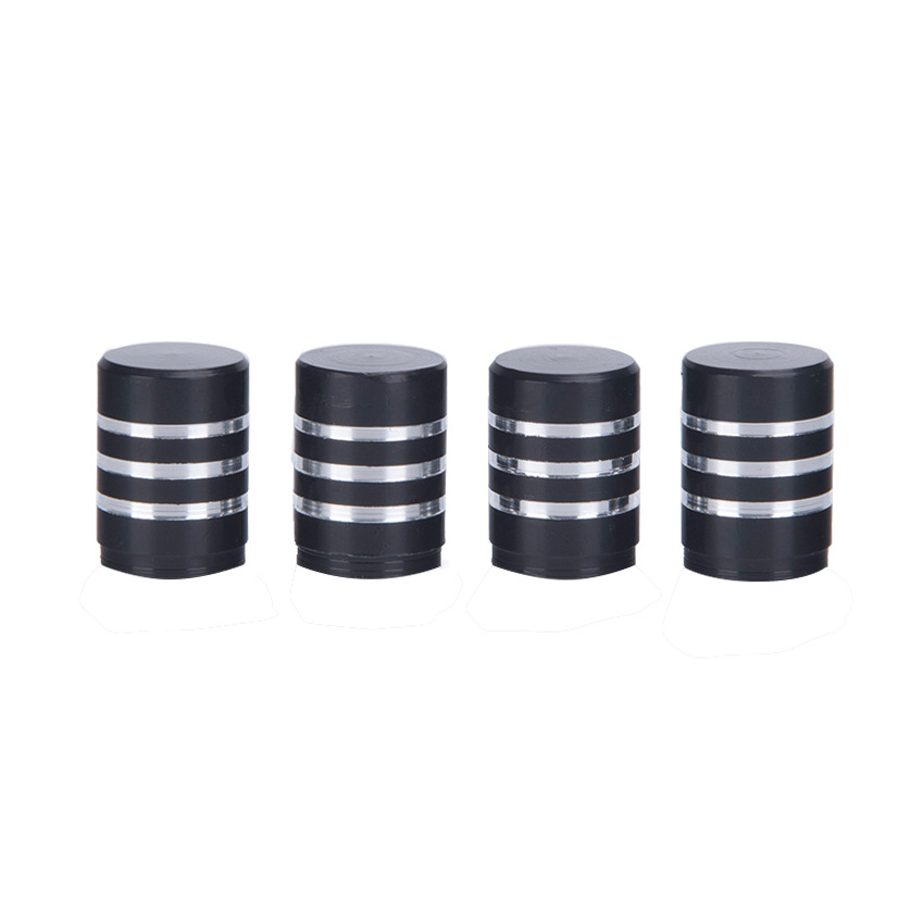 Black aluminum alloy tire valve cap