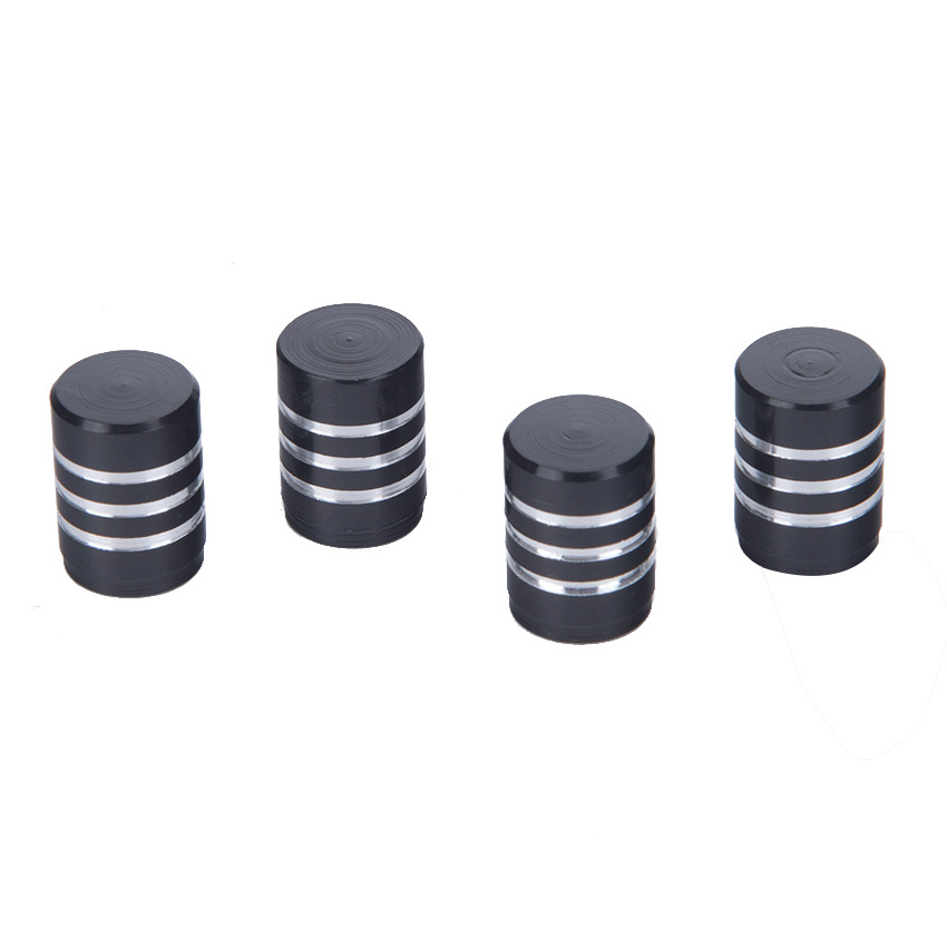 Black aluminum alloy tire valve cap