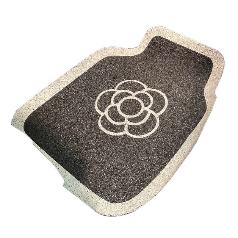 Car Floor Mat Universal Camellia Filigree Ring Anti-Dirt Carpet Decoration Car Interior Foot Mat