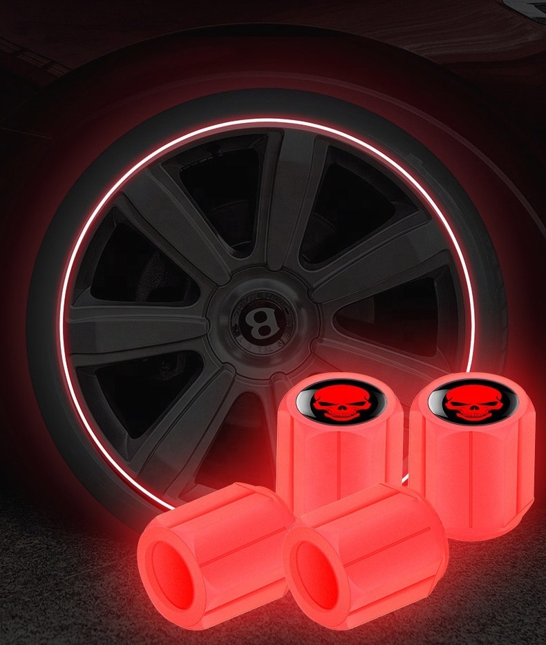 Car logo highlighted Car tire valve nozzle cap luminous valve caps for motorcycle and bike