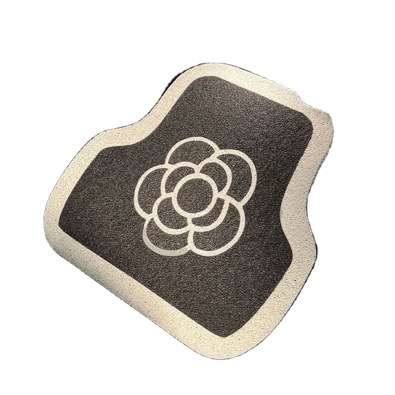 Car Floor Mat Universal Camellia Filigree Ring Anti-Dirt Carpet Decoration Car Interior Foot Mat