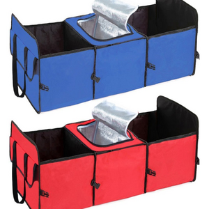 3 compartments car trunk organizer with independent cooler