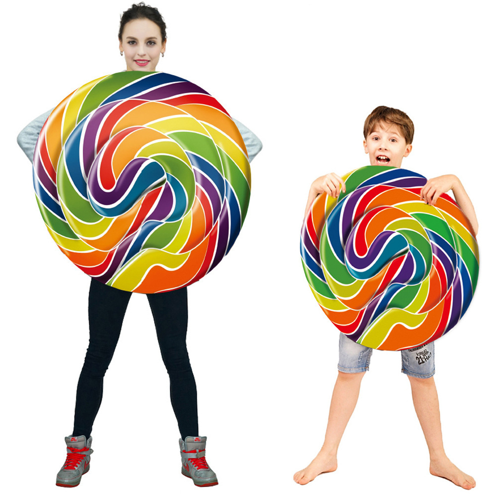 Rainbow Candy Tunic For Girls and Boys Halloween Pretend Food Costume Dress Up Lollipop Costumes For kids