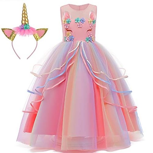 Princess Unicorn Dress Up for Little Girls Birthday Dresses Halloween Party Cosplay Costumes