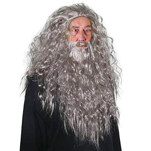 Wig and Beard - Brown Wavy Biblical Costume Accessories Hair Wig and Beard Set for Adults and Kids