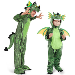 Halloween Child Unisex Dragon Costume Deluxe Dinosaurs Costume Set for Halloween Party Birthday Cute Kid Outfit