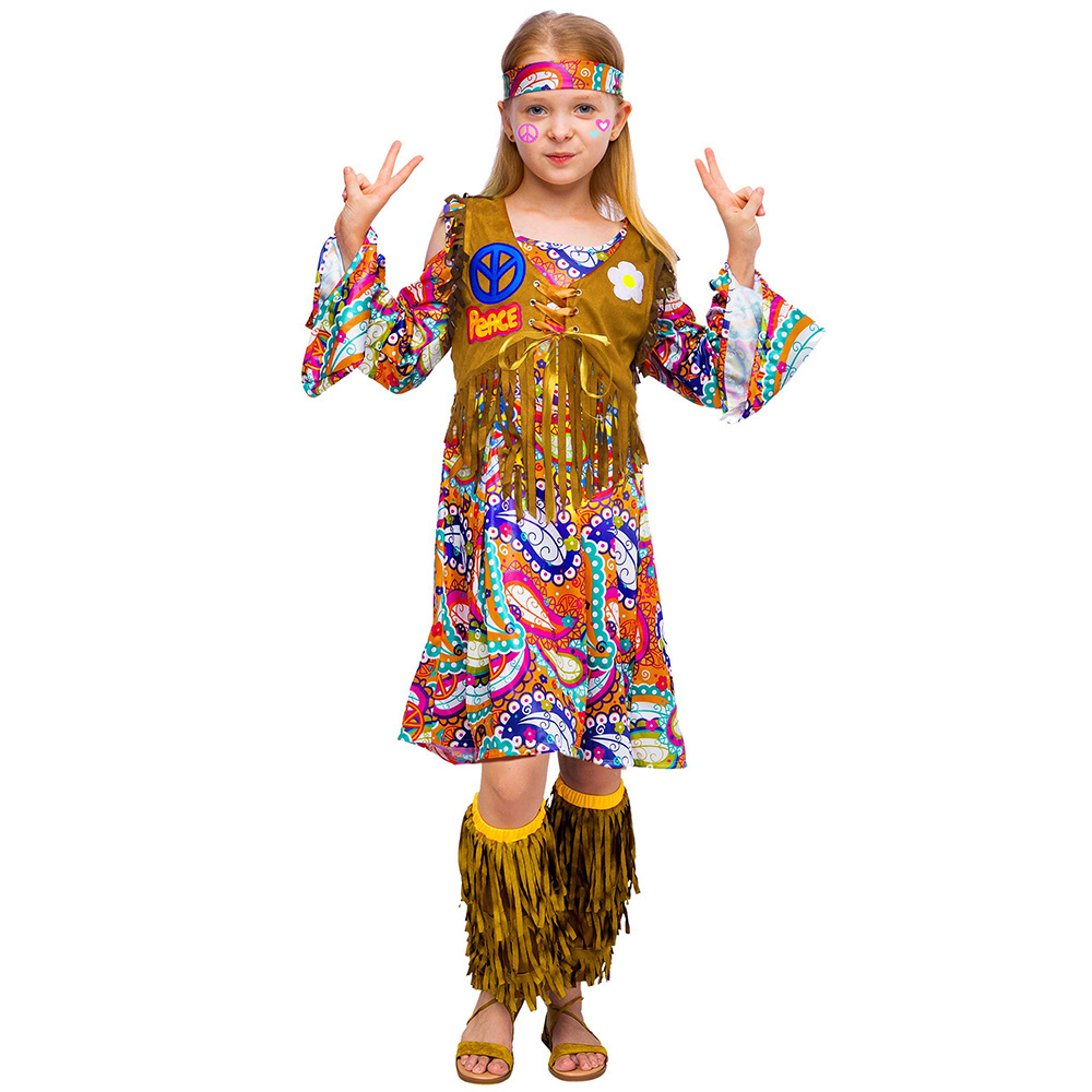 Fun World Peace & Love Hippie Adult Kids Costume Halloween Cosplay Dress Up Party Costumes