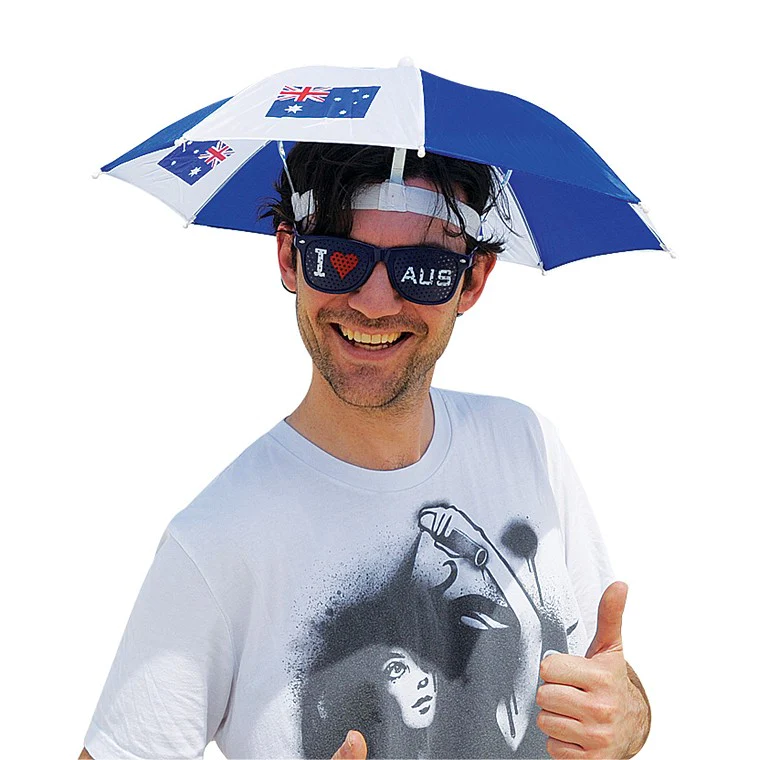 Sports fans flag umbrella on head custom promotional advertising head umbrella USA flag Head Umbrella Hat