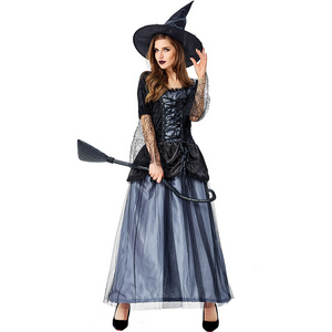 Women's Sorceress Witch Costume Ladies Fancy Dress Cosplay Halloween Party Outfit for Adult