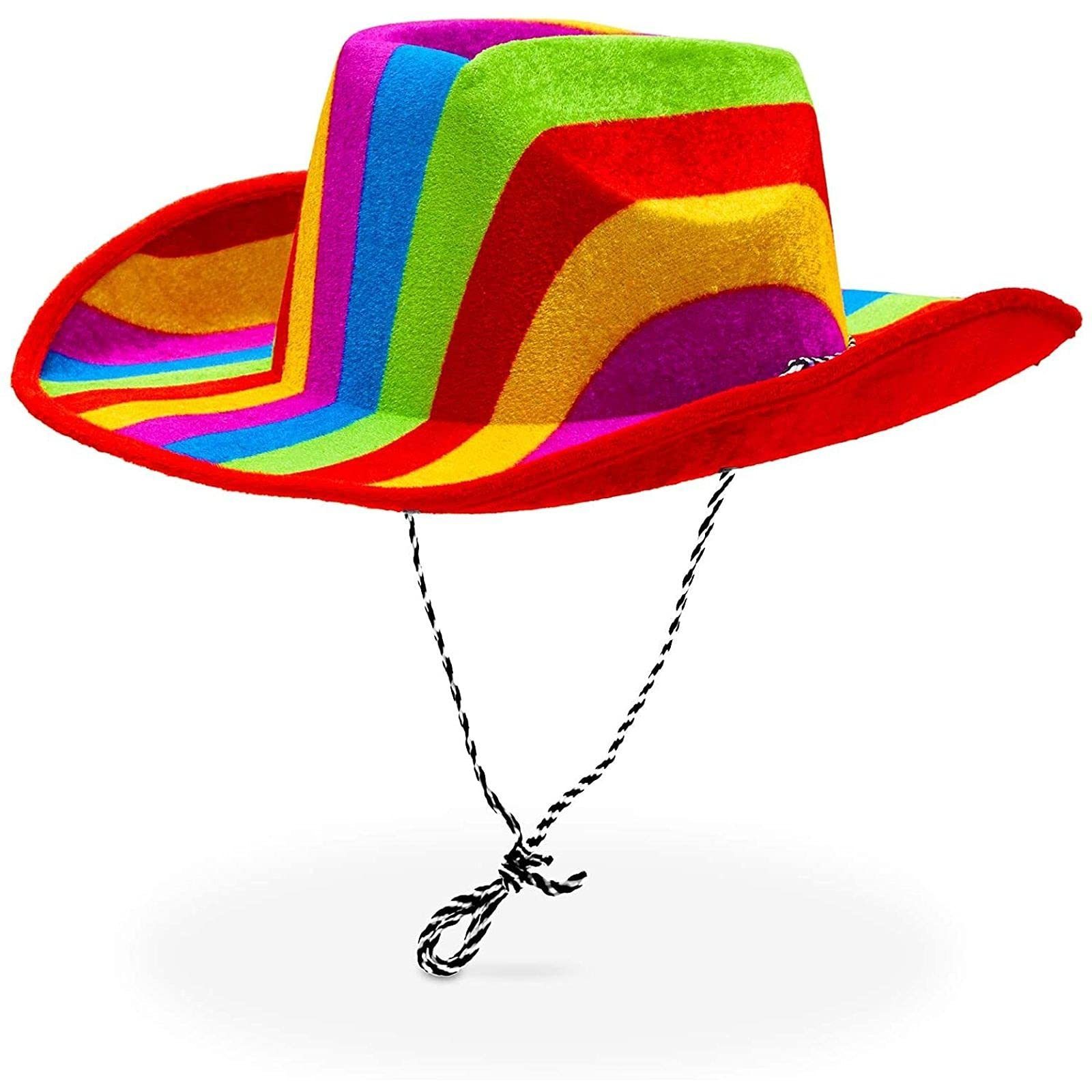 Celebrate Pride day Rainbow Cowboy Hat for Pride Parade, Costume Party (Adults One Size) for Men Women Costume