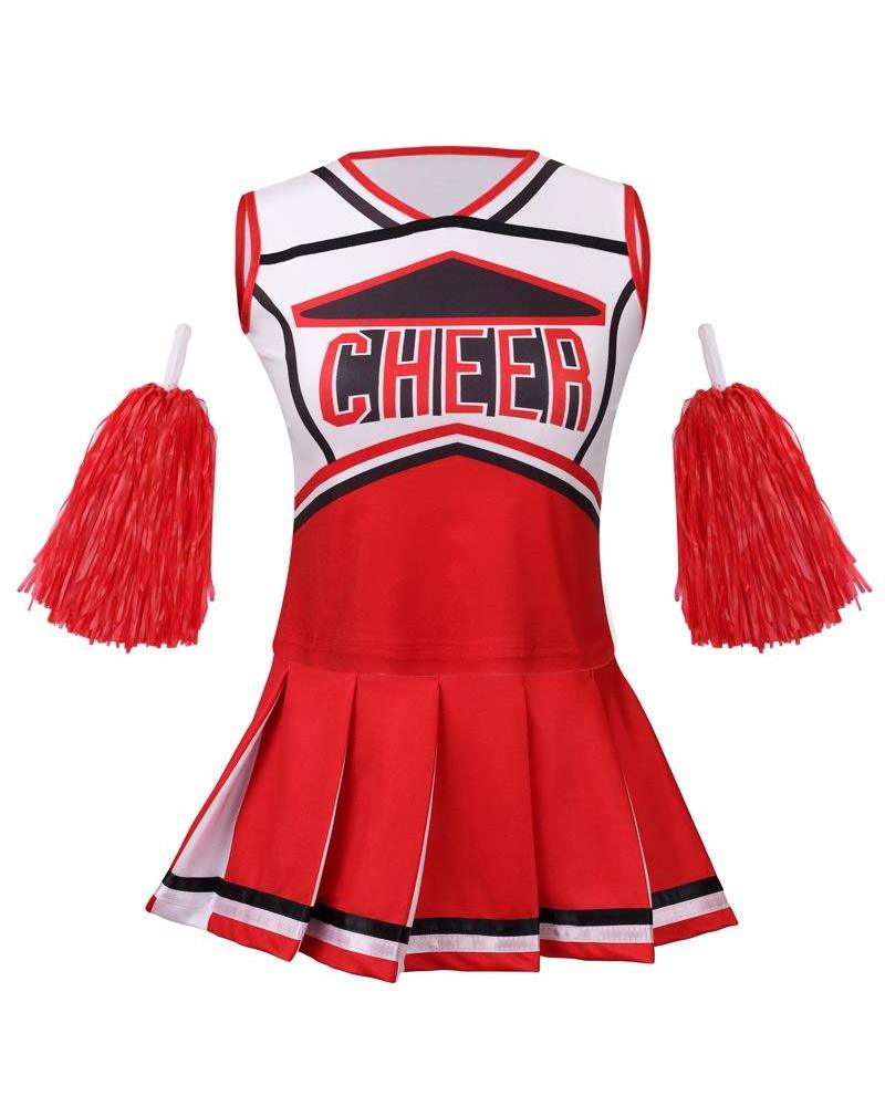 Custom Kids Cheerleader Costume for Girls Halloween Cute Uniform Outfit