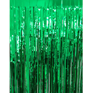 Wholesale 3.2 ft x 9.8 ft Metallic Tinsel Foil Fringe Curtains Party Photo Backdrop Streamers for St. Patrick's Day Decorations