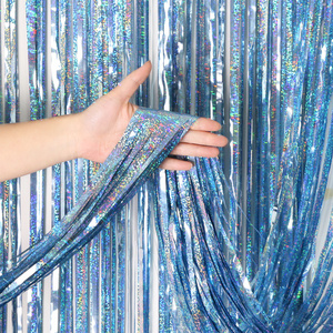 Good quality 1*2m foil fringe curtains tinsel backdrop streamer decoration for wedding birthday party