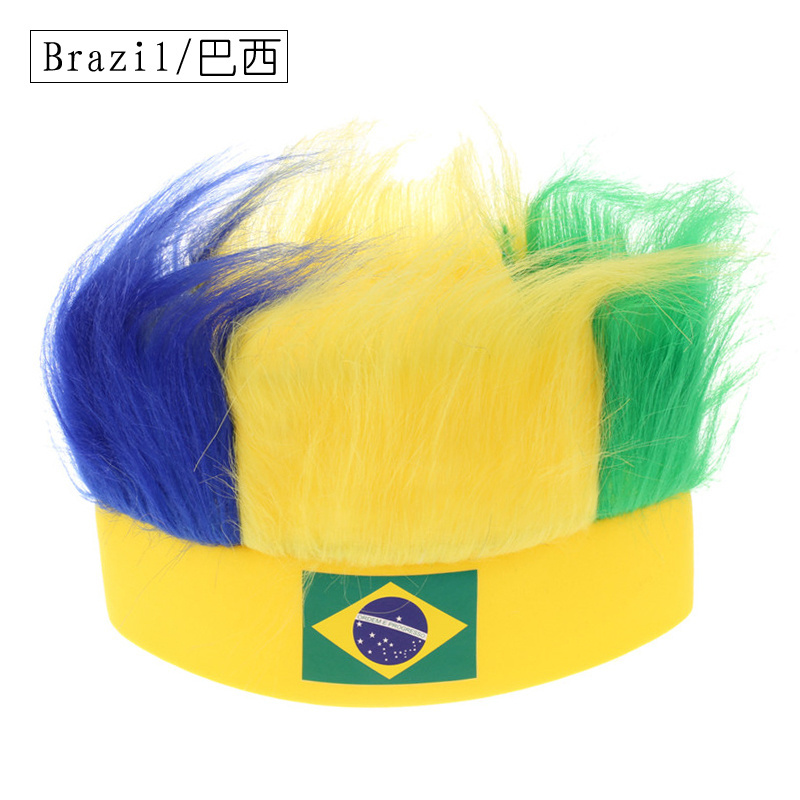 Colombia Wild Funny Soccer Fans Wig Cosplay Wig Party Wigs Wholesale