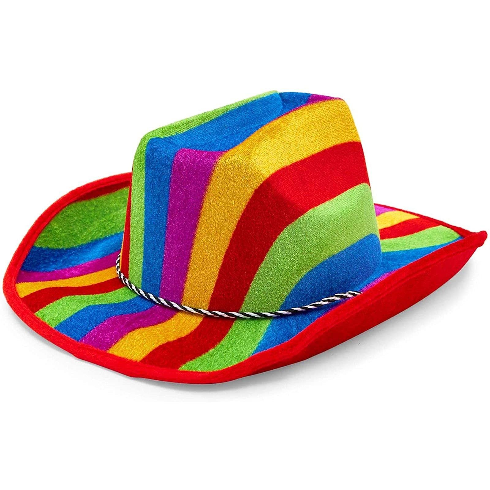 Celebrate Pride day Rainbow Cowboy Hat for Pride Parade, Costume Party (Adults One Size) for Men Women Costume