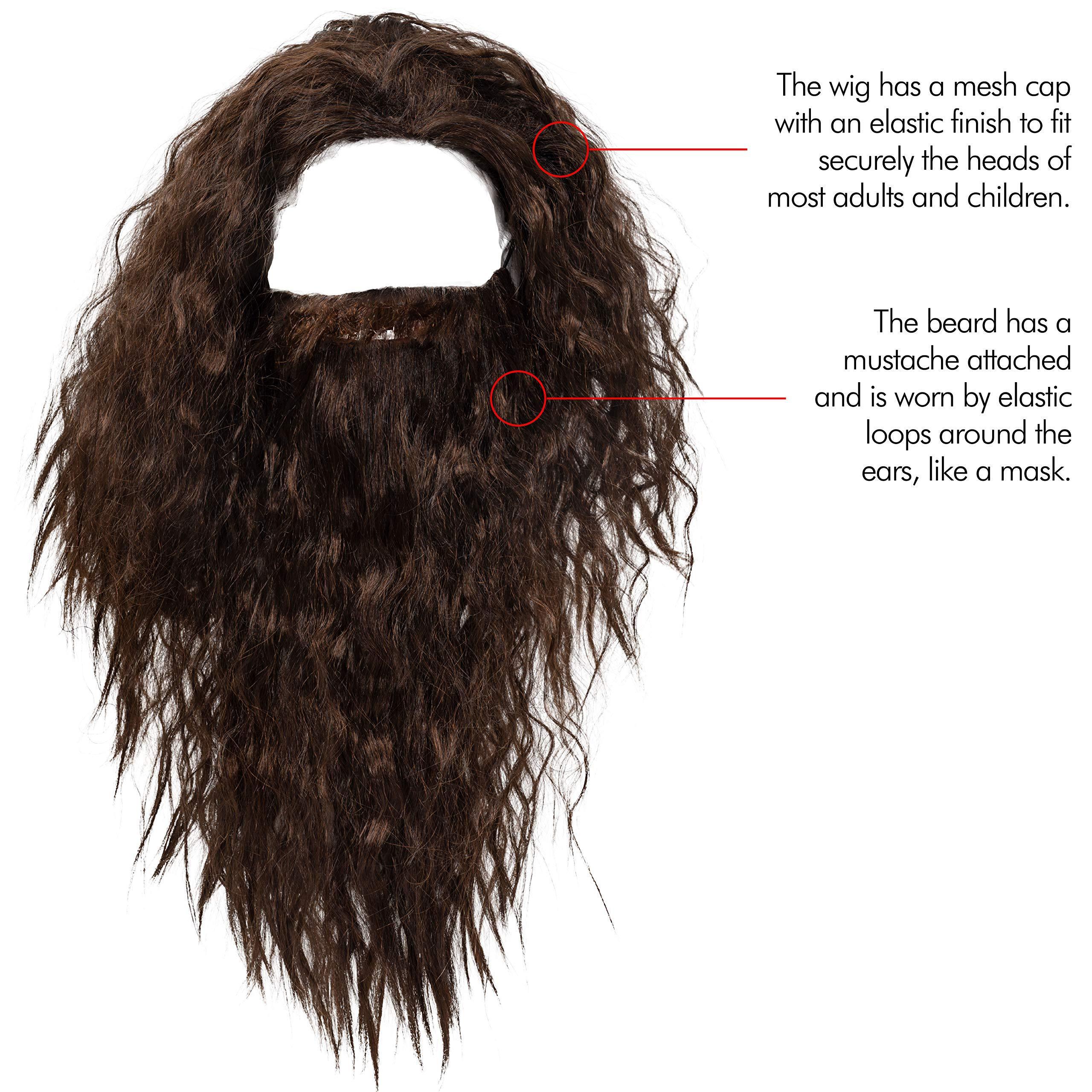 Wig and Beard - Brown Wavy Biblical Costume Accessories Hair Wig and Beard Set for Adults and Kids