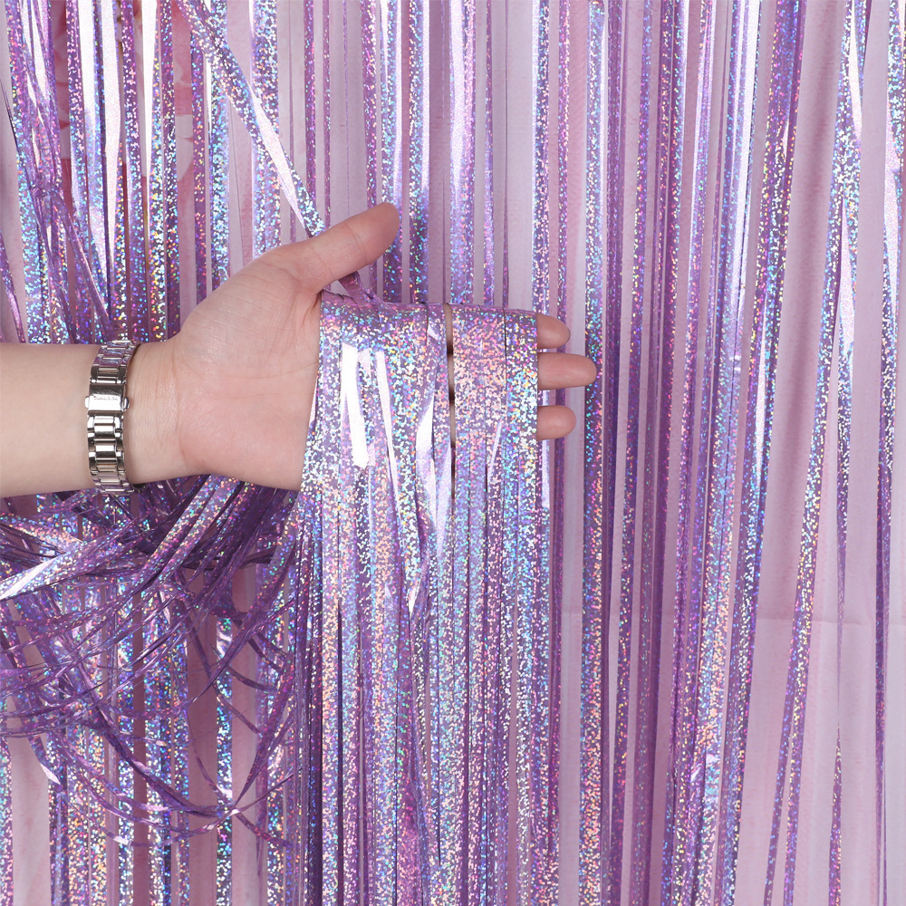 Good quality 1*2m foil fringe curtains tinsel backdrop streamer decoration for wedding birthday party