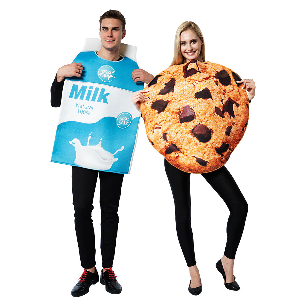 Hot sell Halloween Cosplay Costume -milk and cookies costume for adult