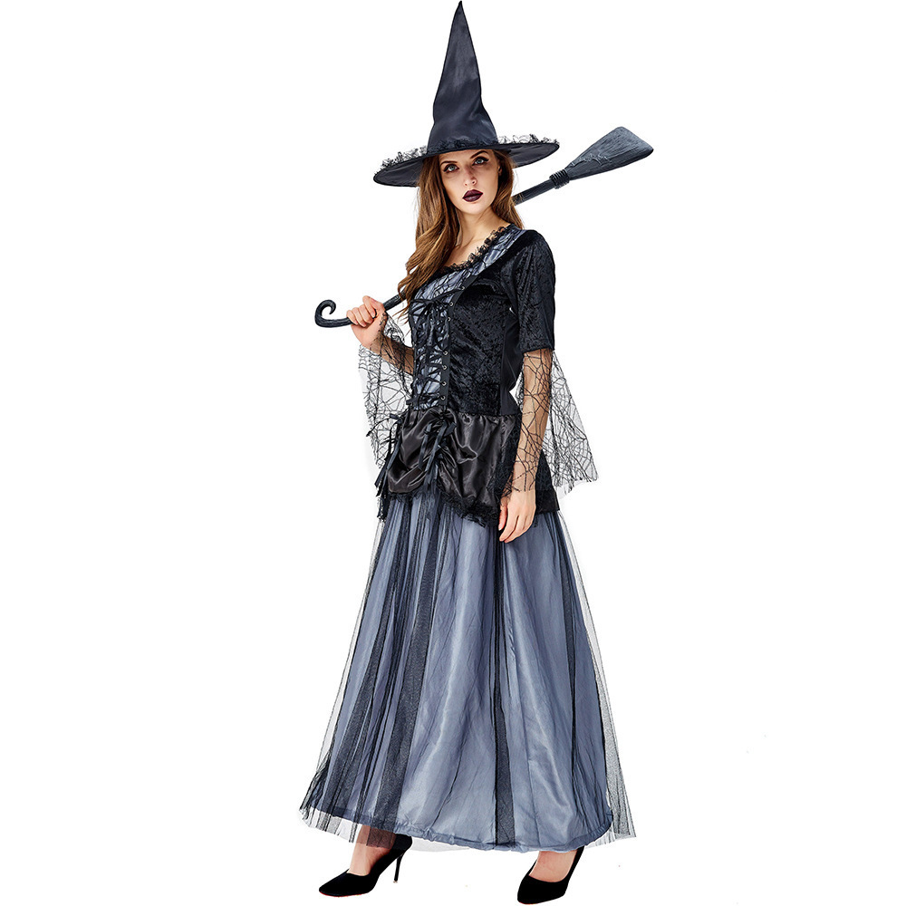 Women's Sorceress Witch Costume Ladies Fancy Dress Cosplay Halloween Party Outfit for Adult