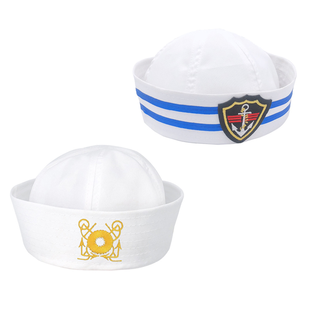 Children Navy Hat Summer Dome Hats Captain Sailor Cap Curled Sailor Hat