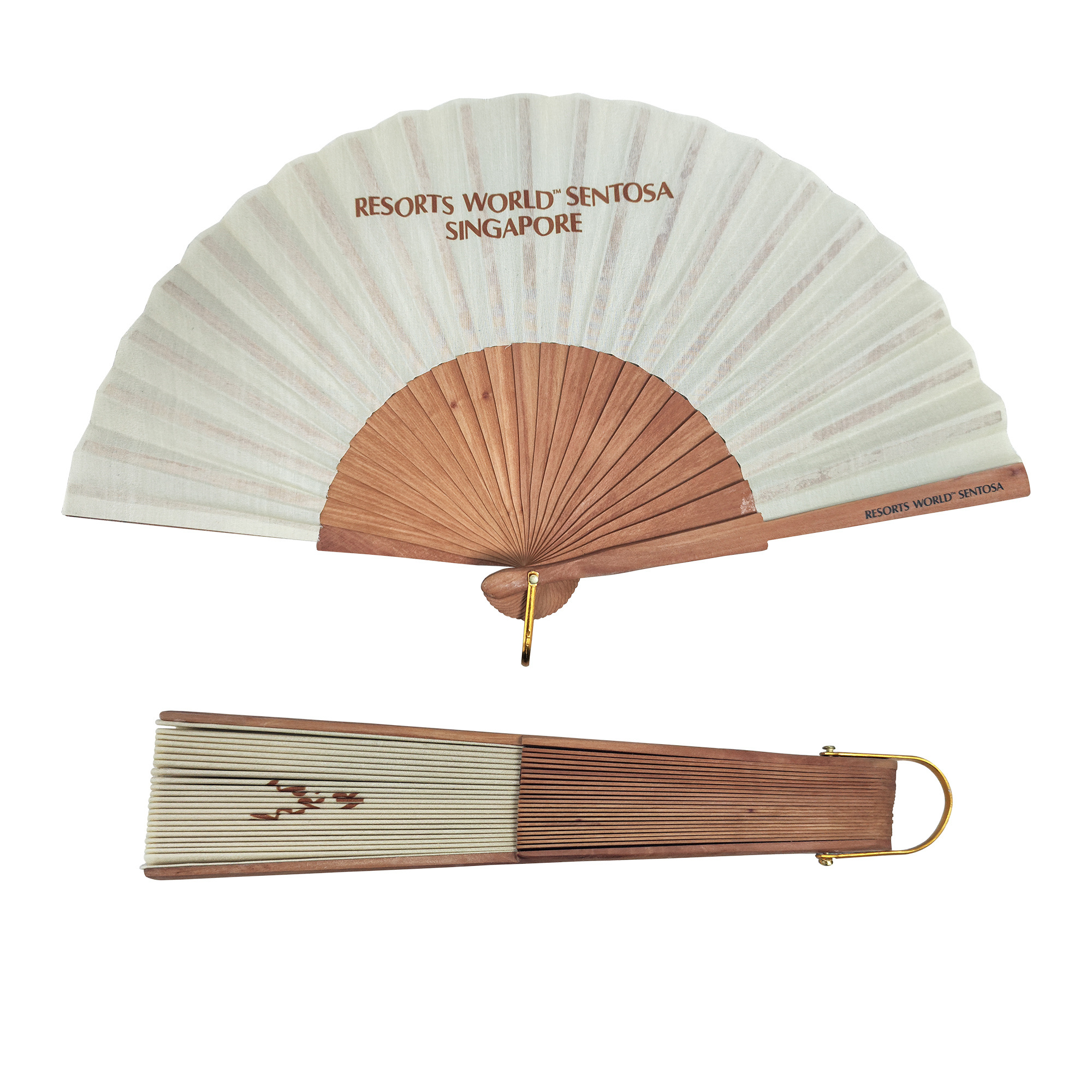 Wholesale Custom Logo Printed Folding Hand Fan for Gold Occasions Diverse Wedding Bamboo Wood Hand Fan Wide Color Range