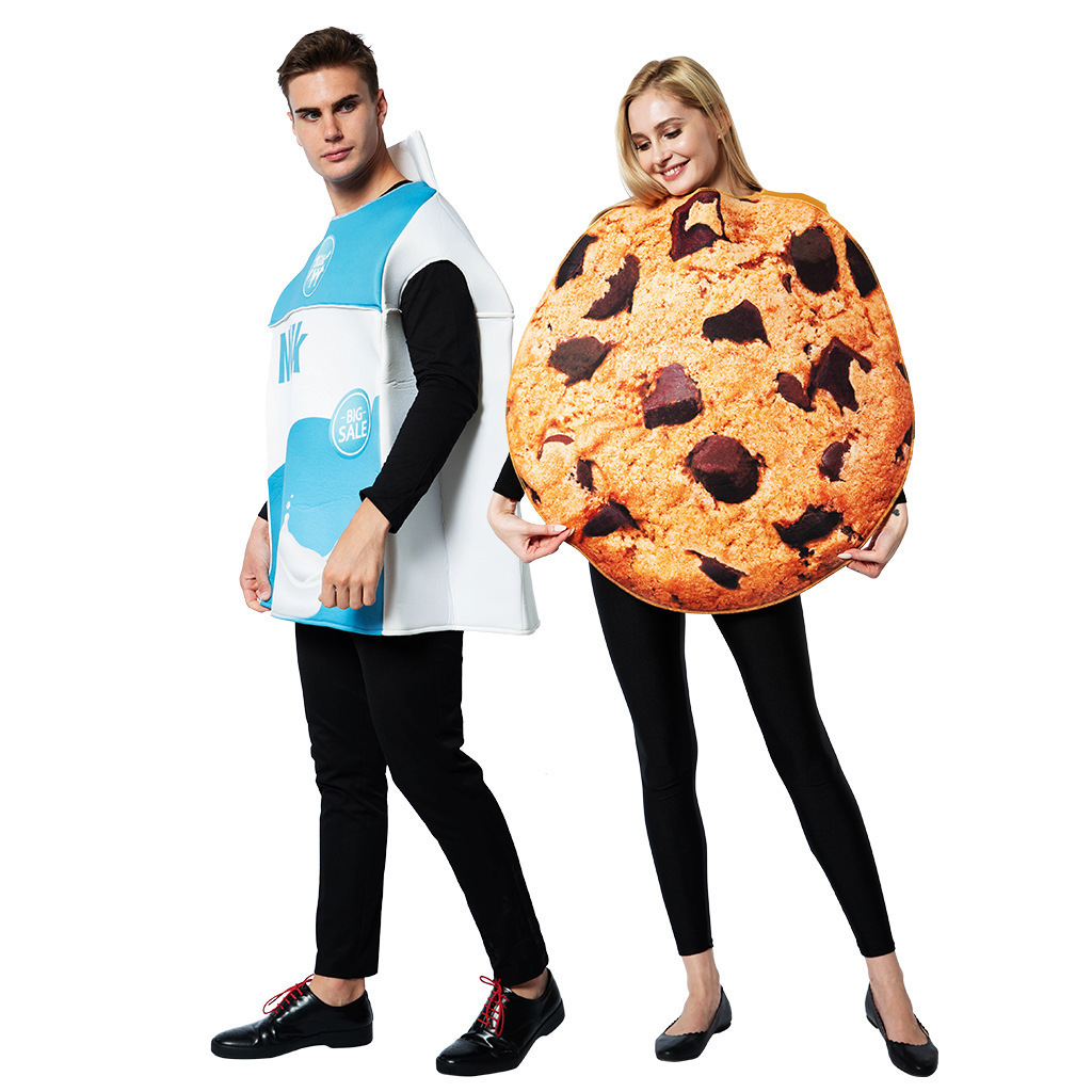 Hot sell Halloween Cosplay Costume -milk and cookies costume for adult