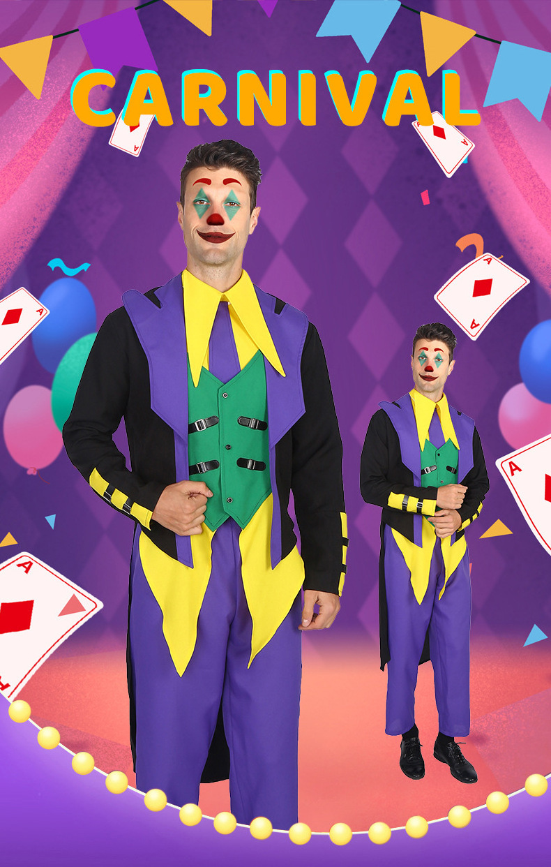 Carnival clown costume Cosplay party Costume Halloween joker suit Cologne Carnival Costume for men