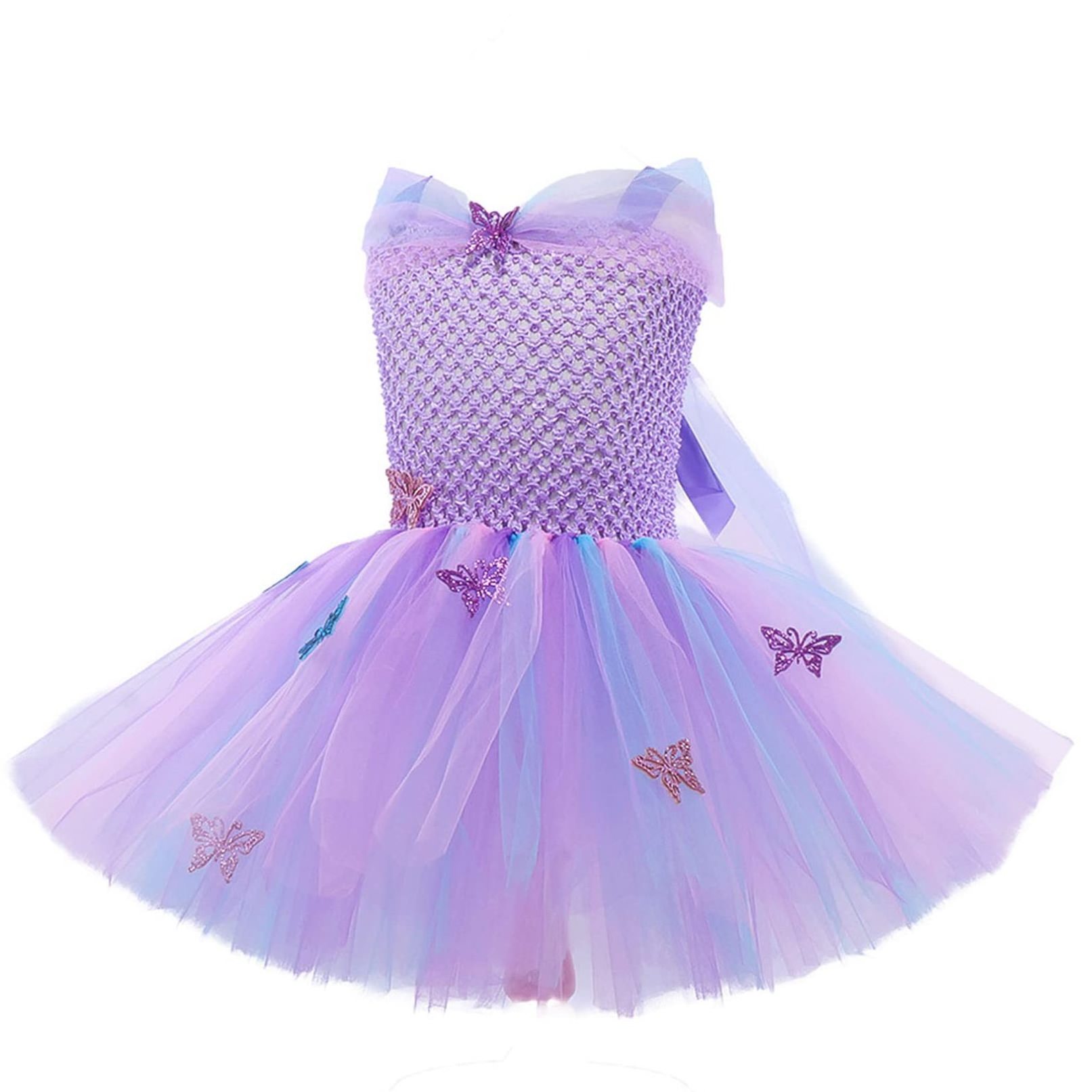 Fairy Costume Princess Tutu Dress with Butterfly Wing Headband Wand Cosplay Outfits