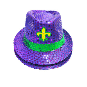 Glamorous Fleur de Lis Mardi Gras Paper Party Hat Festive Accessory