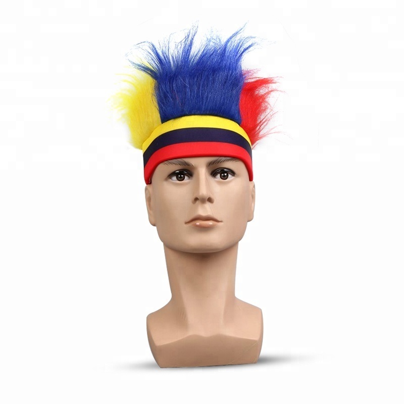 Colombia Wild Funny Soccer Fans Wig Cosplay Wig Party Wigs Wholesale