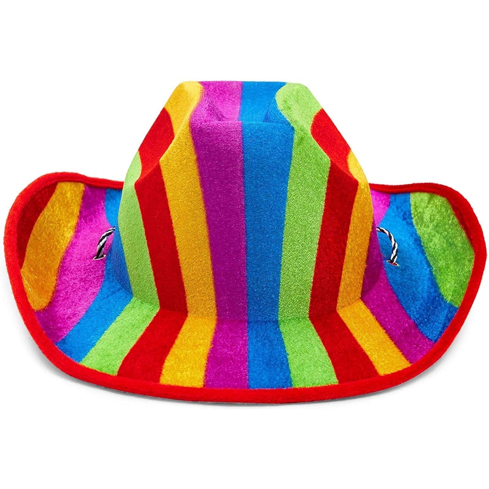 Celebrate Pride day Rainbow Cowboy Hat for Pride Parade, Costume Party (Adults One Size) for Men Women Costume