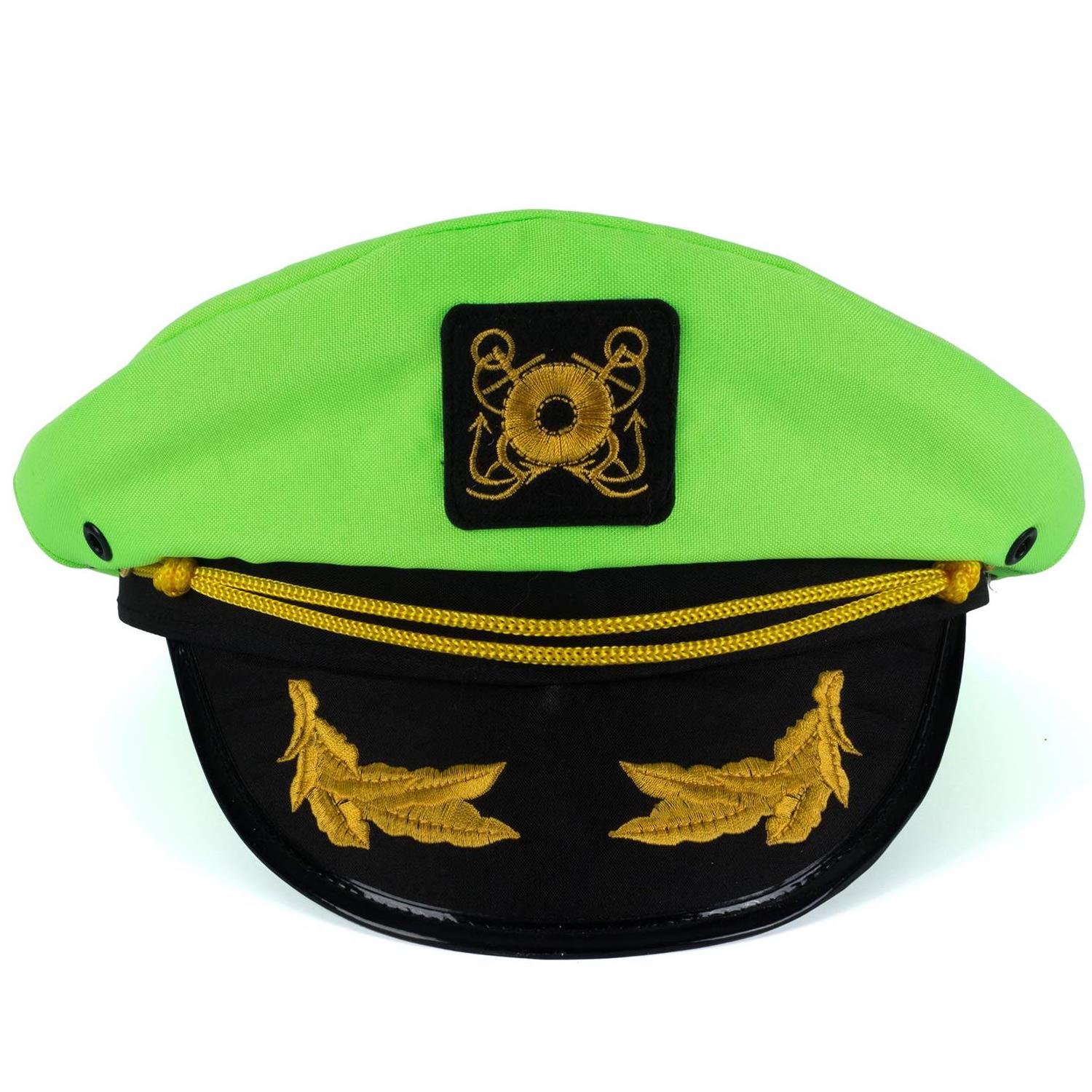 Factory wholesale custom logo neon yacht captain hat novelty sailor cap costume boaters hats form men women