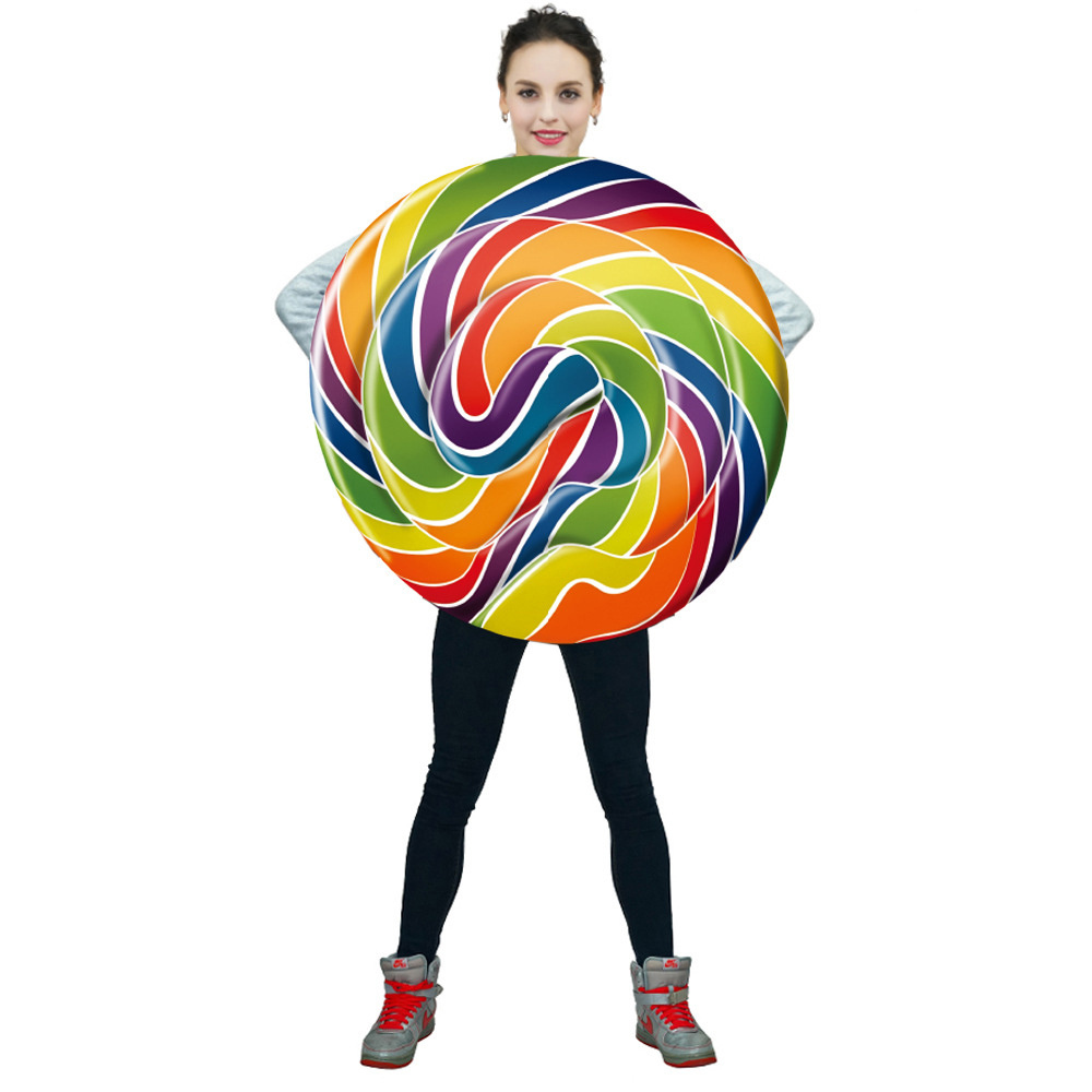 Rainbow Candy Tunic For Girls and Boys Halloween Pretend Food Costume Dress Up Lollipop Costumes For kids