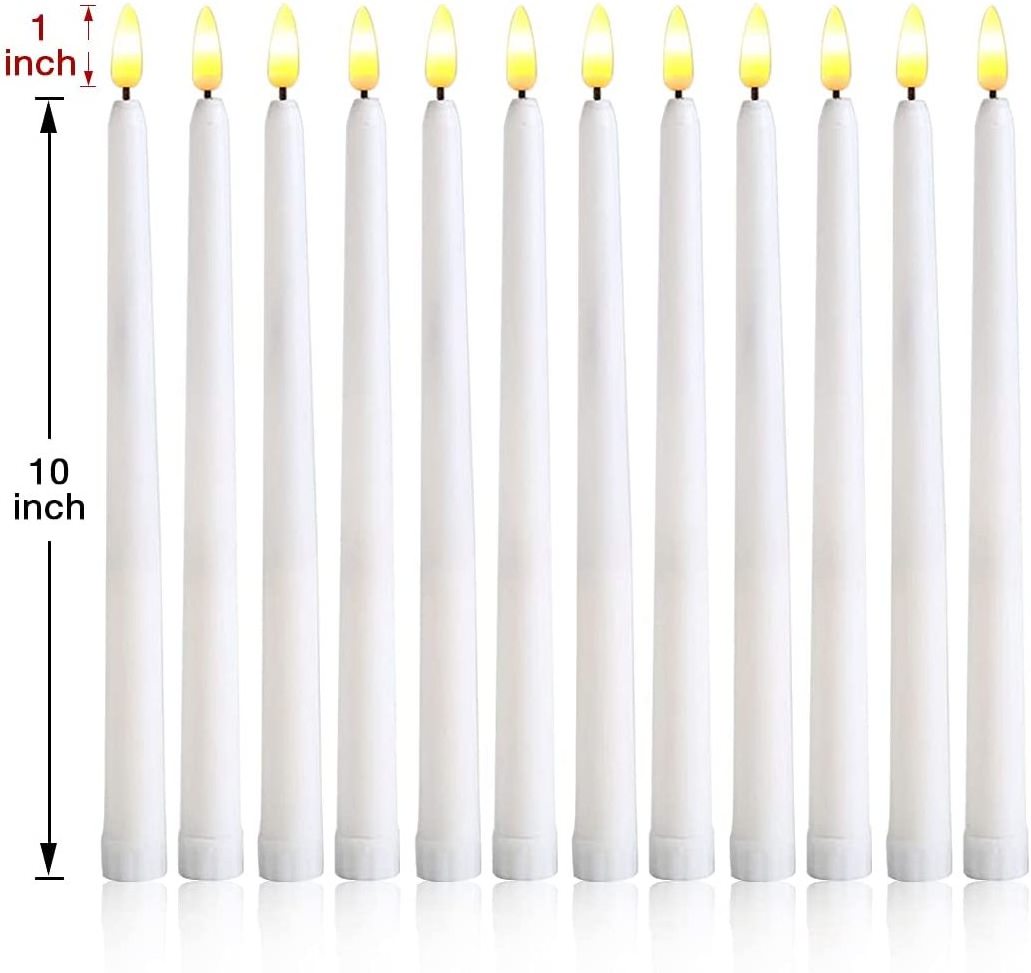 11 Inch Christmas Flameless Taper Candles with Remote and Timer, Battery Operated LED Window Candles