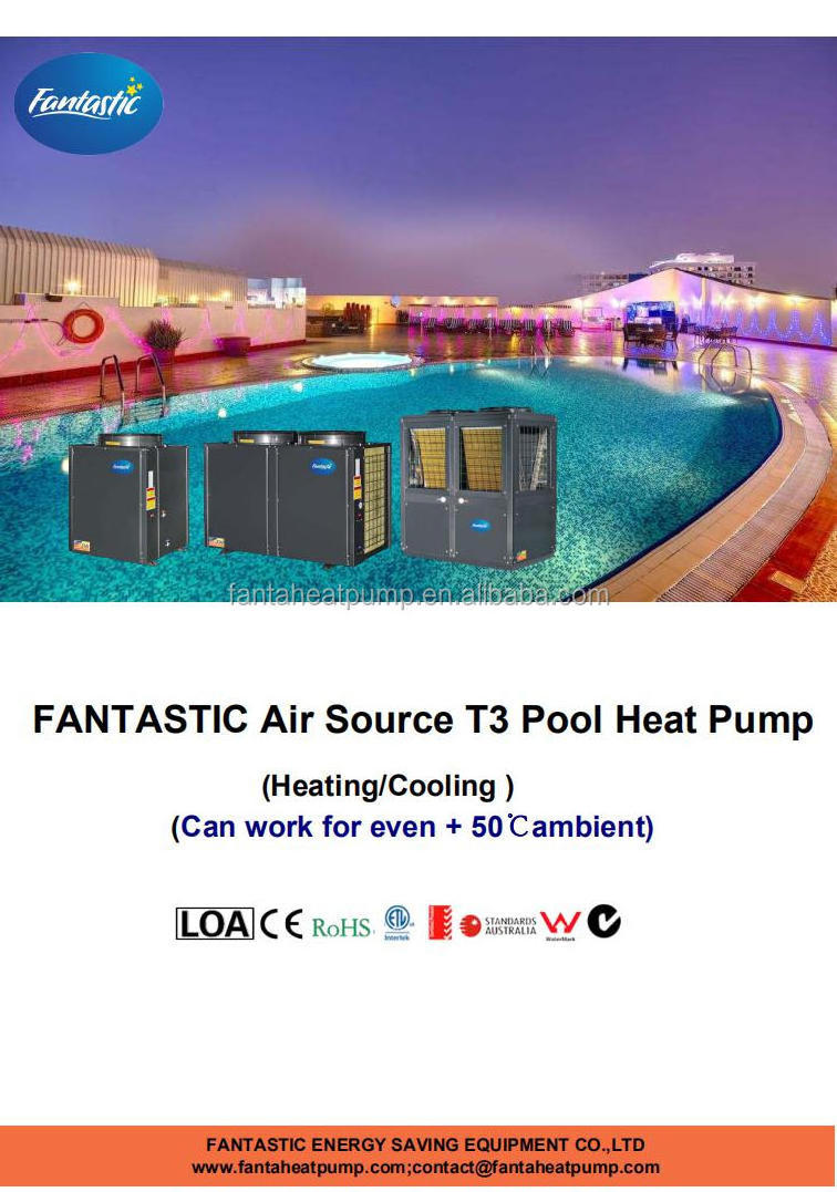 Fantastic T3 swimming pool heater 25KW heat pump pool&spa heater