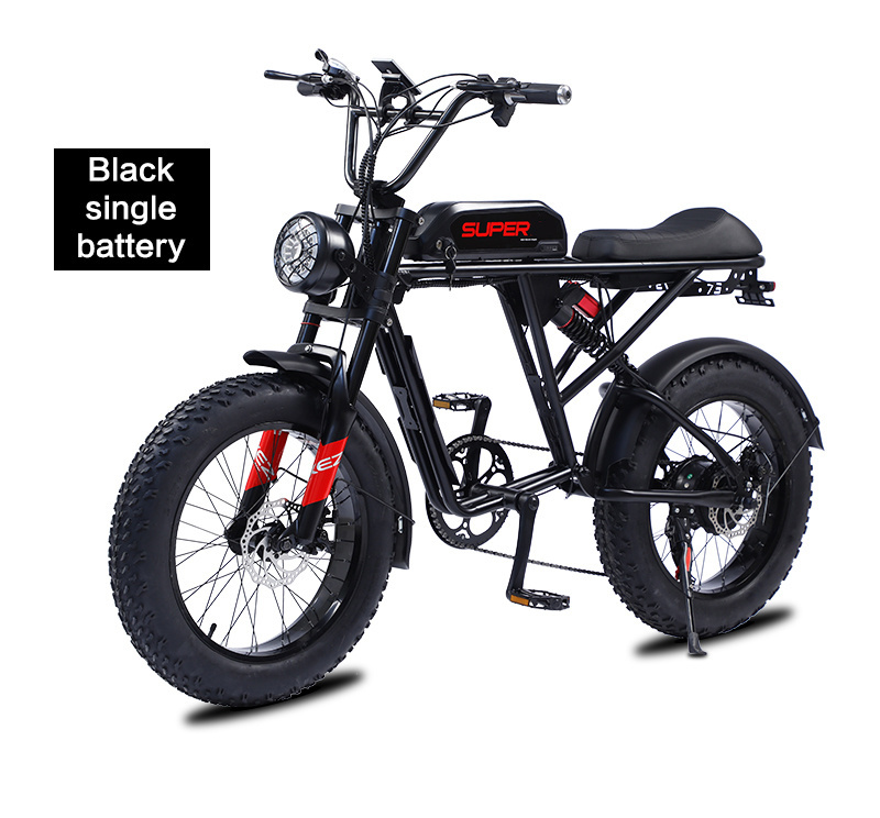 S2 48V1500W 13Ah/26Ah electric city bicycle 20inch fat tires off road beach snow ebike dual battery e-bike USA warehouse