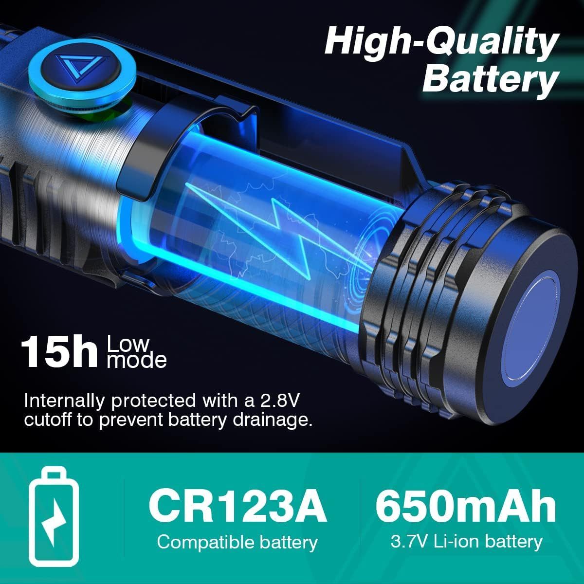 Mini Flashlight USB-C Rechargeable Magnetic Keychain Clip Lanyard EDC Flashlights Pocket Flashlight  Small Flash Light LED Torch