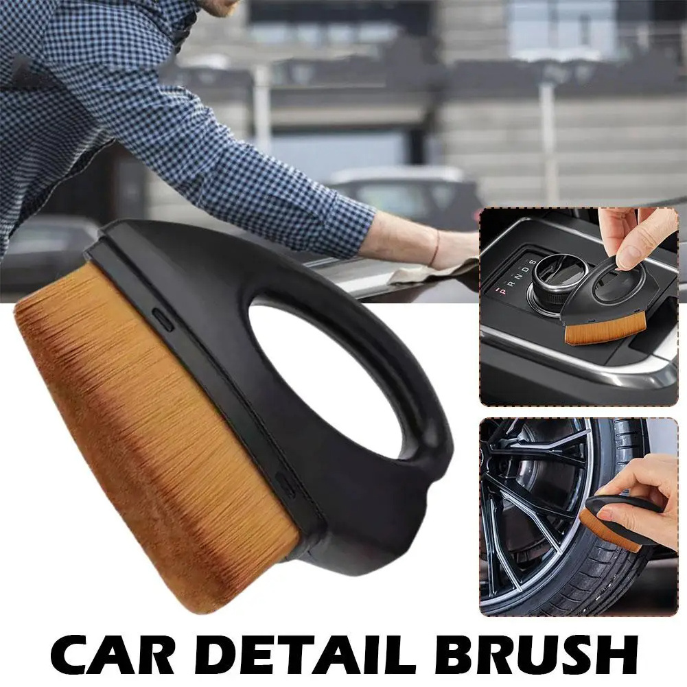 Car Tire Detailing Brush Synthetic Fiber Auto Tire Shine Applicator Wash Tire Cleaner Portable Car Interior Cleaning Tool