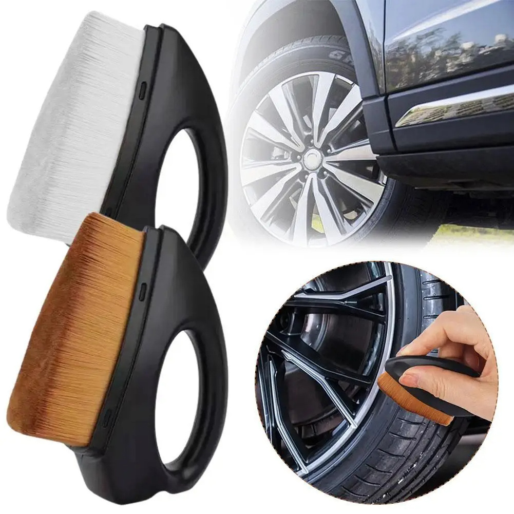 Car Tire Detailing Brush Synthetic Fiber Auto Tire Shine Applicator Wash Tire Cleaner Portable Car Interior Cleaning Tool